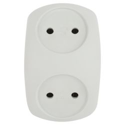 Разветвитель электрический ЭРА SPx-2-W на 2 розетки без заземления 10А белый