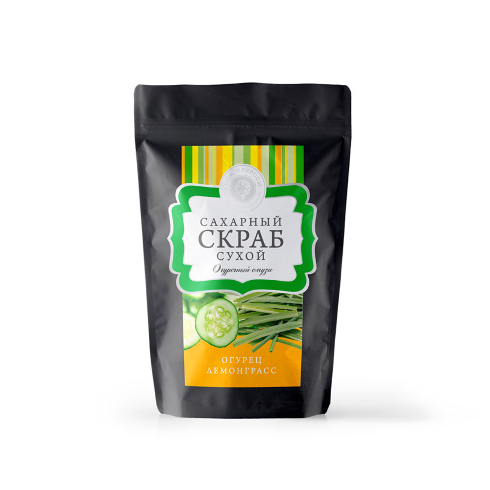Сухой сахарный скраб для тела Огуречный смузи, 250 г (3,25 б)