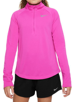 Футболка для девочки теннисная Nike Dri-Fit Long Sleeve Running Top - active fuchsia