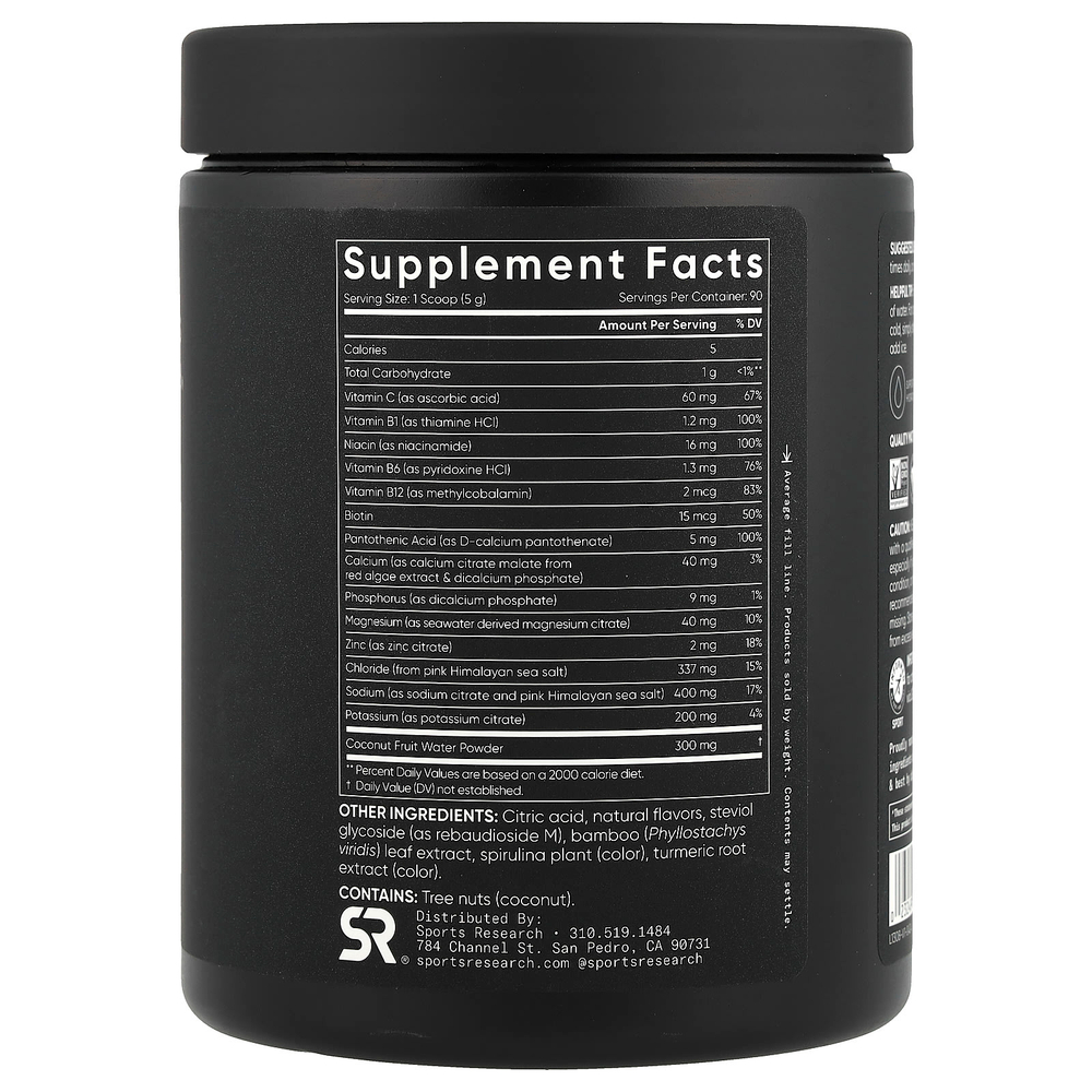 Sports Research, Hydrate, электролиты, лимон и лайм, 450 г (15,87 унции)