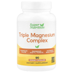 Super Nutrition, комплекс с тремя формами магния, 90 растительных капсул (70 мг в 1 капсуле)