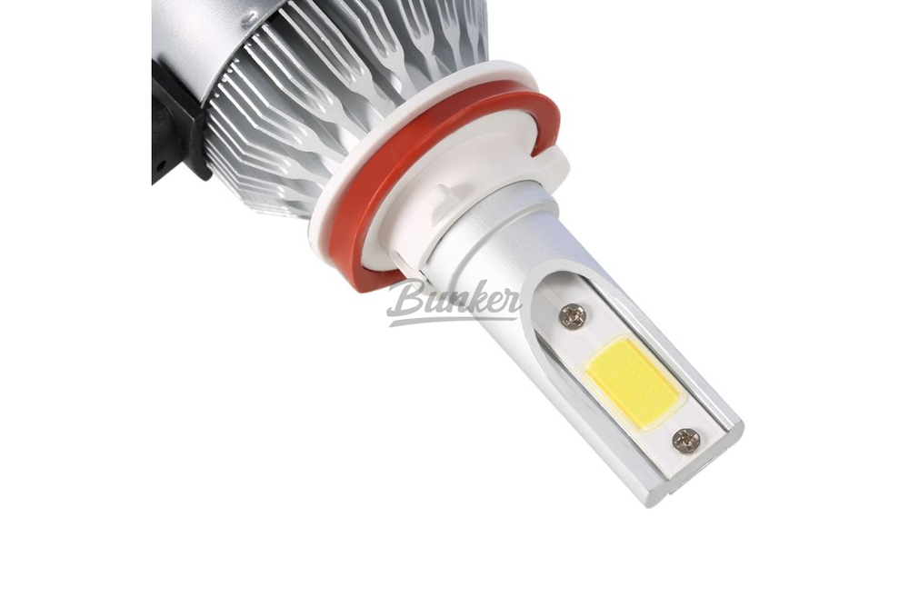 Светодиодные лампы C6, цоколь H8 (эконом) в головной свет, (компл)