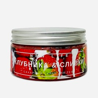 КЛУБНИКА И СЛИВКИ сахарный скраб для тела, 250 гр