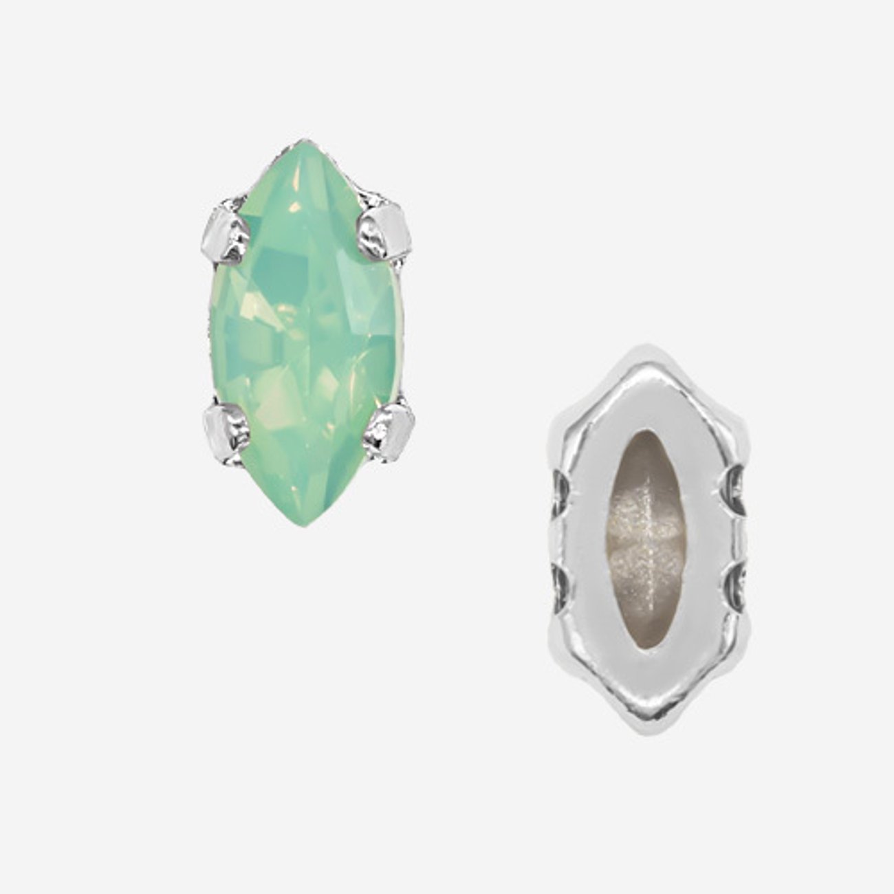 Кристалл Маркиз (Marquise Fancy Stone) в цапах, оттенок "Тихоокеанский Опал"/"Pacific Opal", 8*4мм, родирование