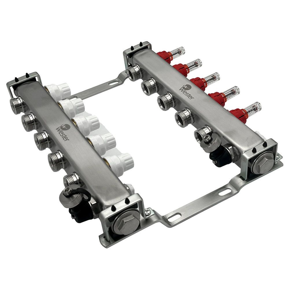 Коллектор с расходамерами 1"-3/4" - 5 вых. Wester MUFS