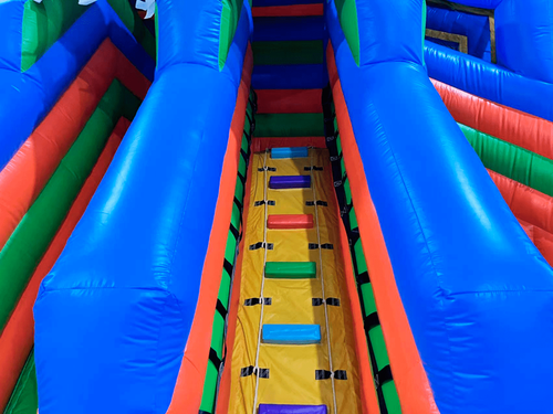 Надувной водный батут с бассейном «Колумбия» c одной лестницей, 6×6×5 м