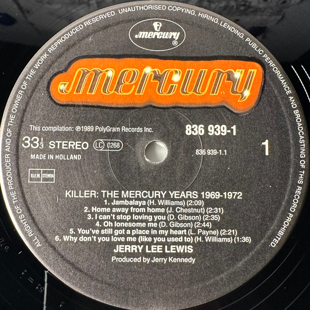 Jerry Lee Lewis ‎– Killer : The Mercury Years Volume Two 1969-1972 2LP (Голландия 1989г.)