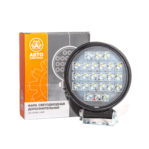 Фара светодиодная дополнительная, круглая 115*42*142, направленный свет, 24 диодов, крепление по центру, 72 Вт, 10-30 В