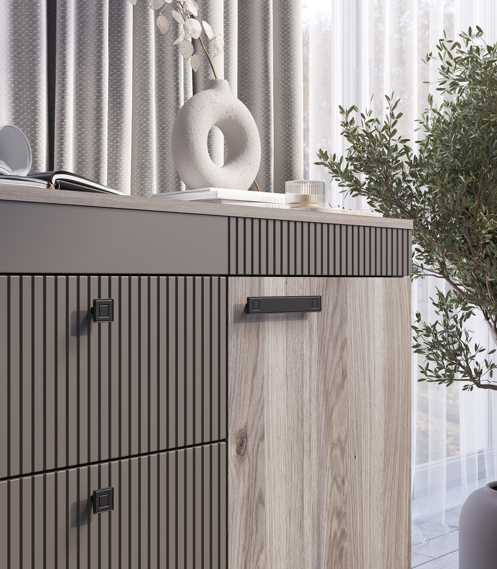 Комод Кассандра КМ-12 Дуб Смоки/MF14