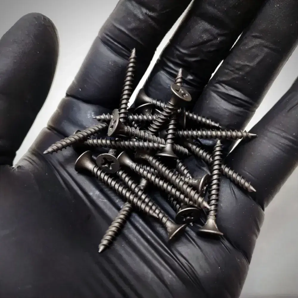 Шуруп - саморез 3,5*32мм универсальный - 50 штук (по металлу, дереву, гипсокартону) шлиц Ph-2 (цвет - черный)