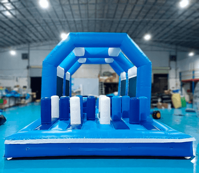 Коммерческая надувная полоса препятствий «Конструктор» 50*4,5*4 м