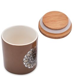 TJ-13/4 Керамическая банка мал. с крышкой из бамбука