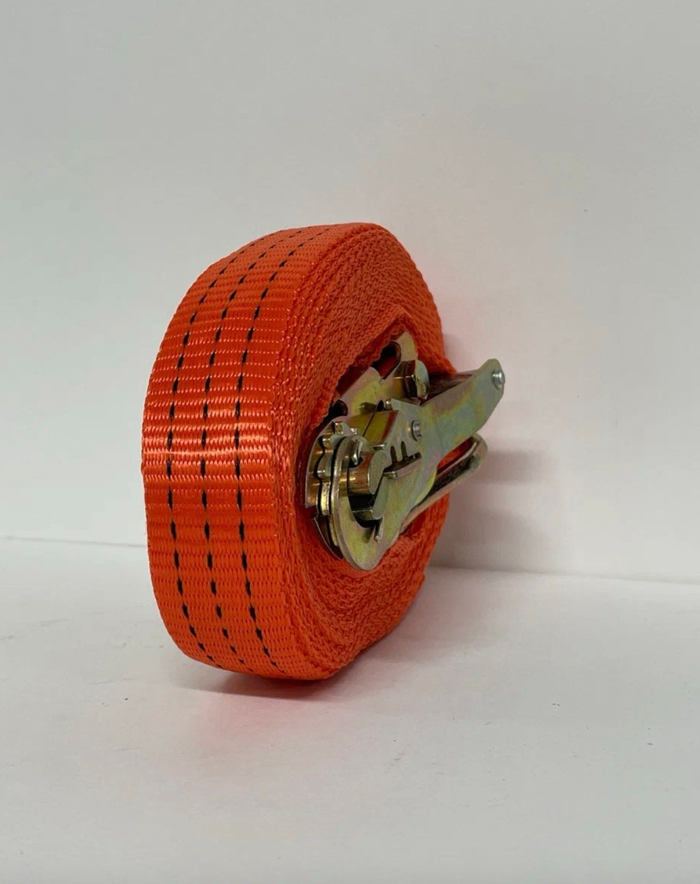 1Т-6М / Ремень стяжной для крепления груза, стяжка, 1 тонна, длина 6 метра, с крючками, оранжевый, TG (1 шт. / комплект)