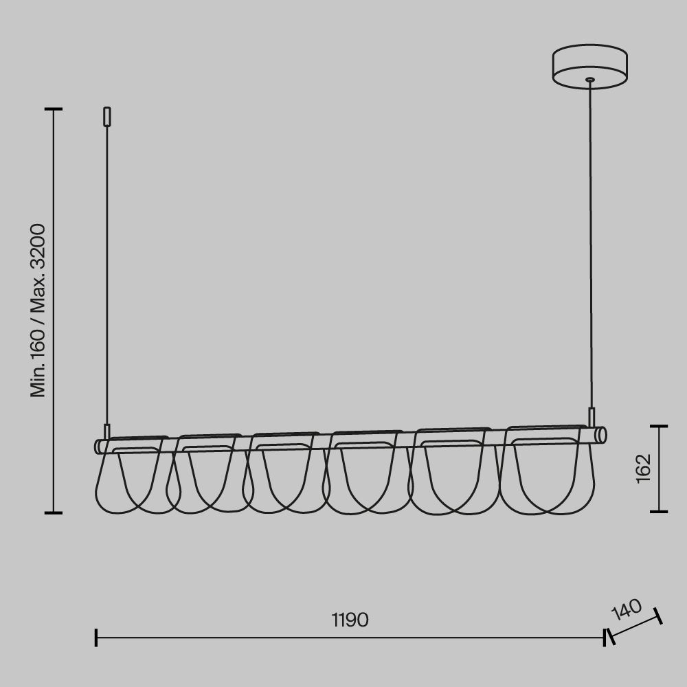 Светильник подвесной светодиодный Maytoni Fluffy MOD319PL-L30B3K