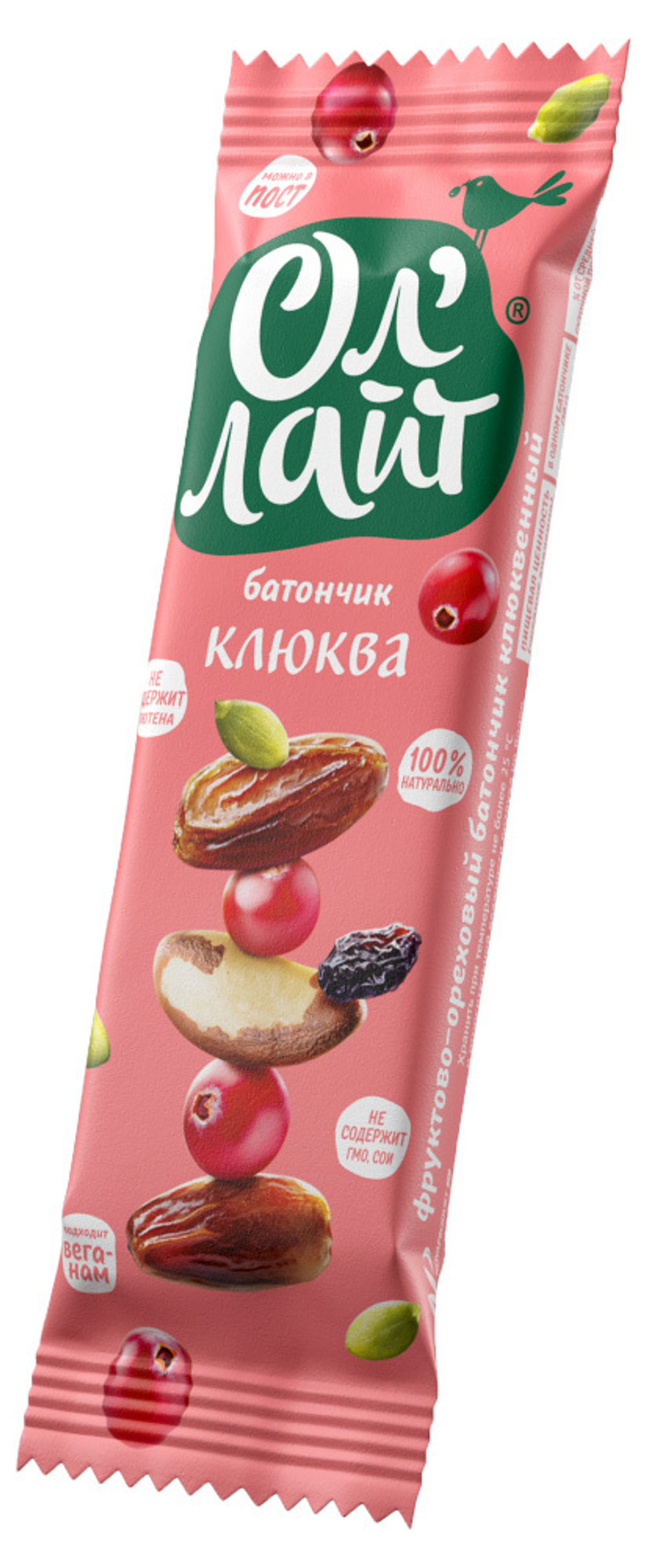 Батончик Клюква, 30 г (0,51 б)