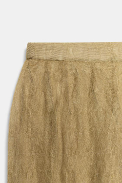 ZARA БРЮКИ-БОМБЕРЫ ИЗ ТОНКОГО ТРИКОТАЖА, ЗОЛОТИСТЫЙ
