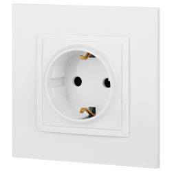 14-2102-01 ЭРА Розетка 2P+E Schuko со шторками, 16A-250В, IP20, Эра Elegance, белый