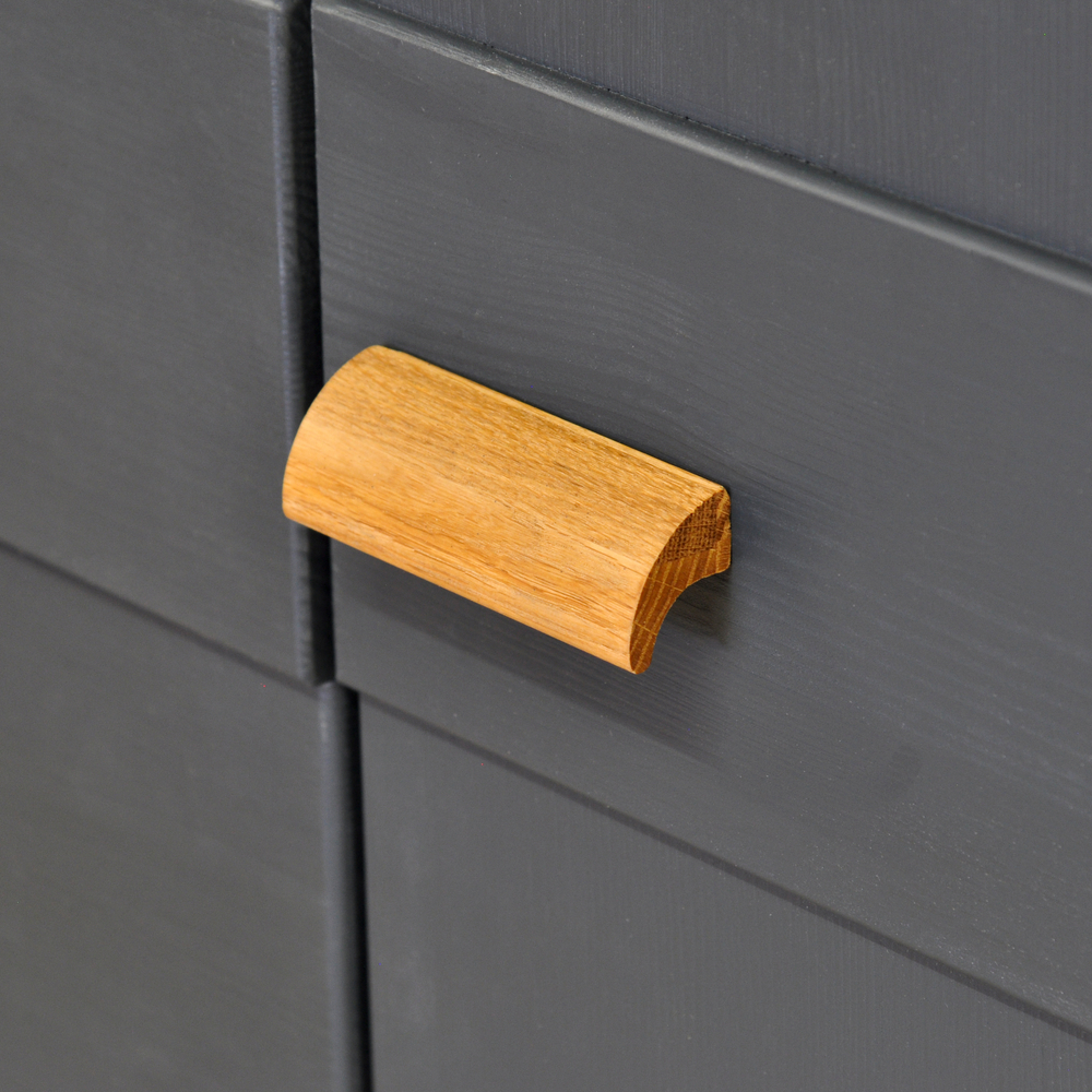 Шкаф для одежды, 104х59х211, Мадейра, распашной, в прихожую, из массива сосны, серый, Dipriz