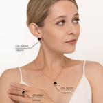 Серьги «Летучие мыши» с английским замком из красного золота с ониксом