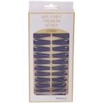 Ногти накладные на клеевых пластинах 24шт «ТЫПРЕКРАСНА!», цвет темно-синяя ночь, длина 3см