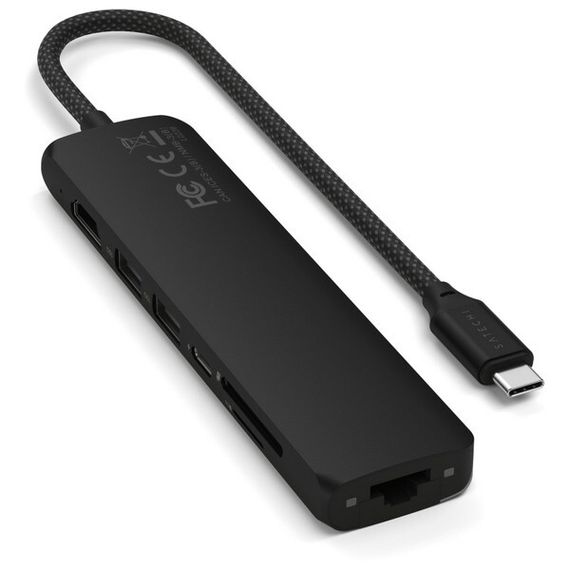 Адаптер Satechi 7-in-1 USB-C Slim Multiport Adapter with Ethernet (ST-P7SK) Black