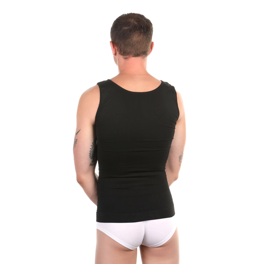 Мужская майка утягивающая (усиленная в области живота) черная DonDon 480-01_03