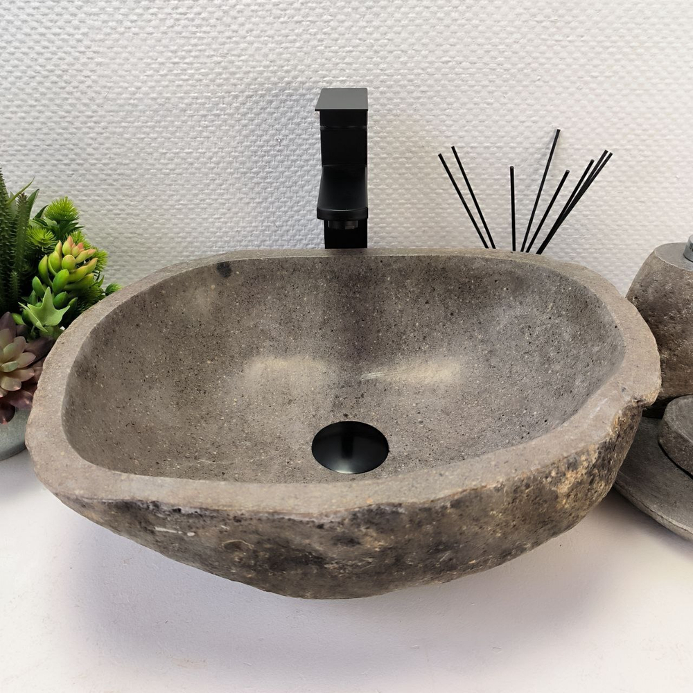 Раковина из речного камня RS-64131 (45*35*15) 0122