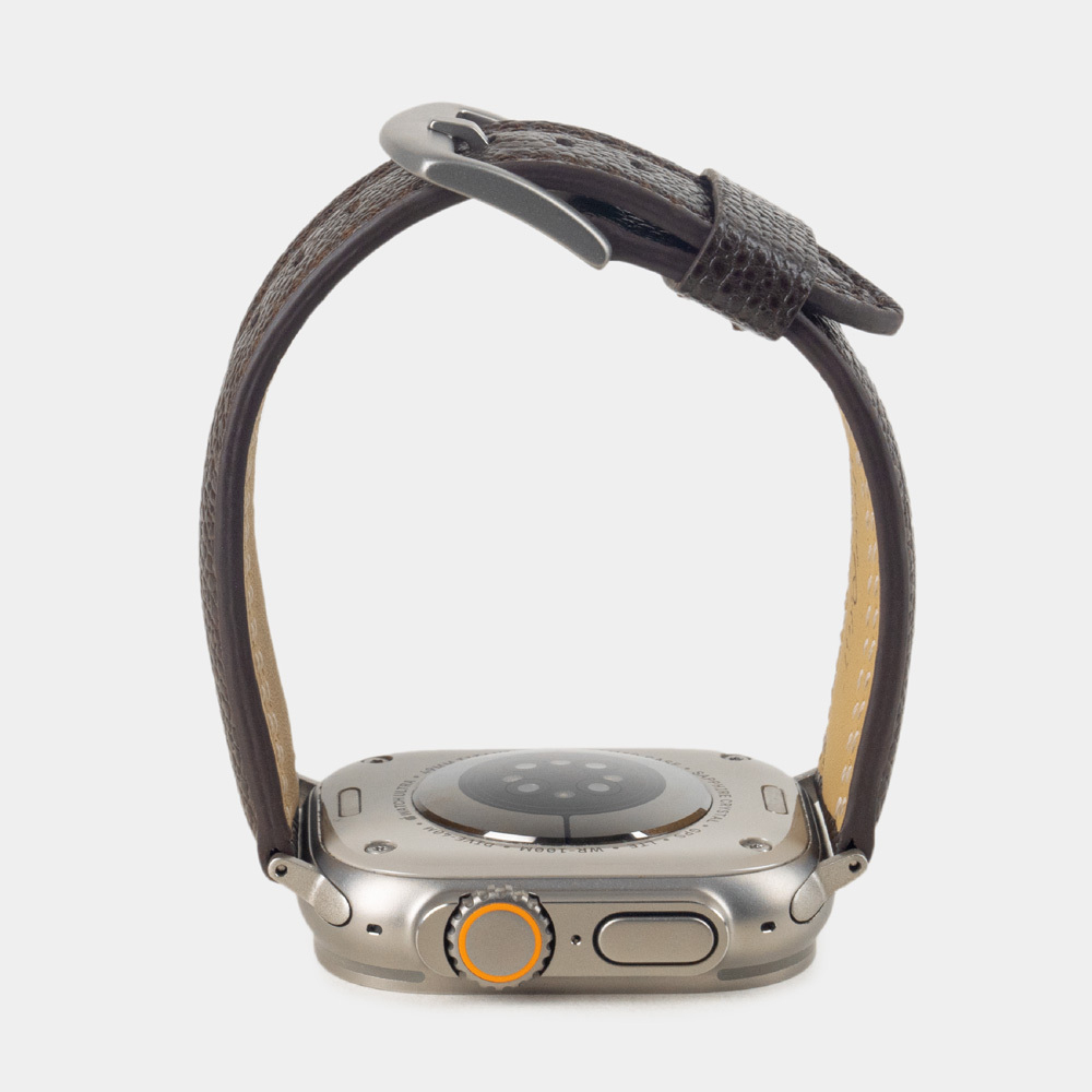 Ремешок для Apple Watch Ultra 49mm из кожи сафьяно, коричневого цвета