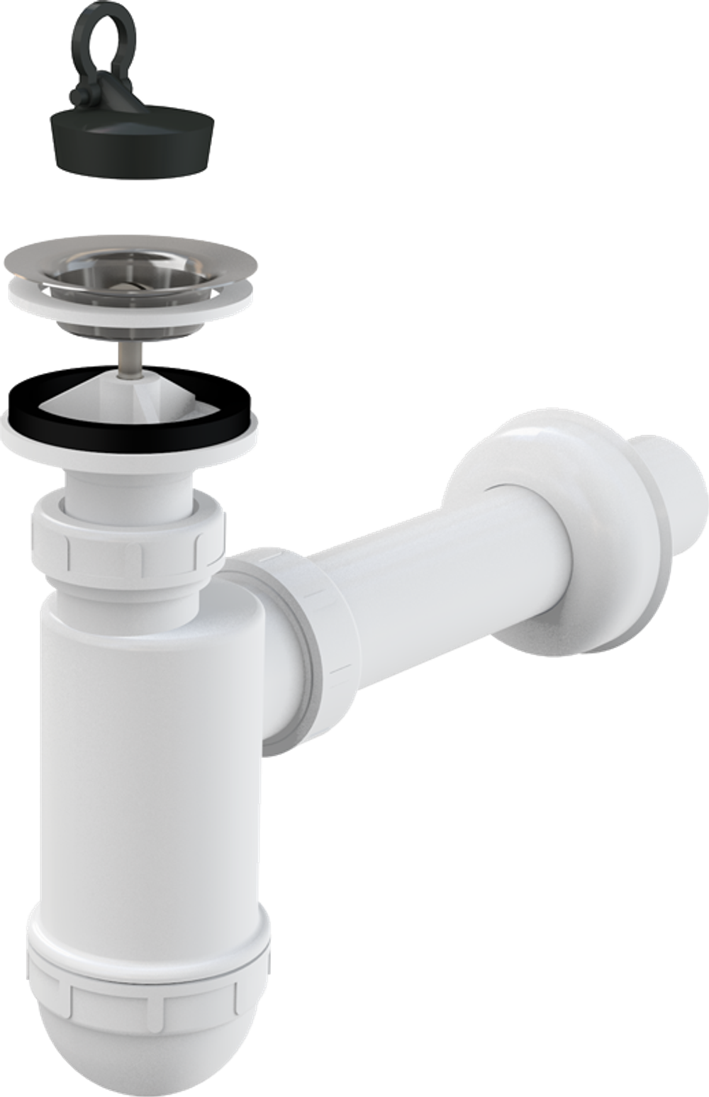 Сифон для умывальника Alca Plast A41 40 мм с нержавеющей peшeткой 63 мм
