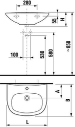 Раковина подвесная Jika Zeta 55х44 см