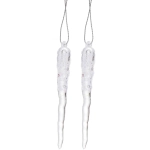 Подвеска «Морозная сосулька» 10 см (набор 2 шт), Белый
