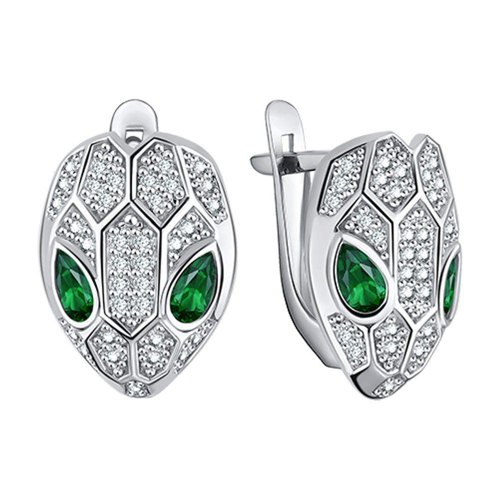 Змея из серебра с фианитами