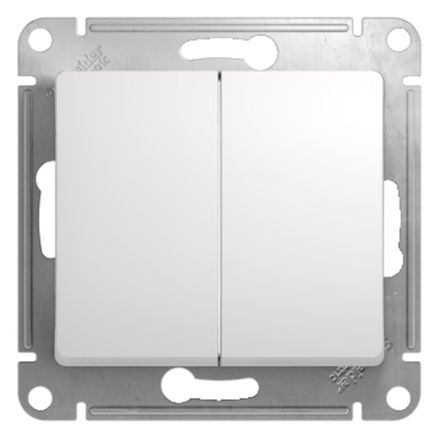 Переключатель двухклавишный Systeme Electric Glossa Бел 10А
