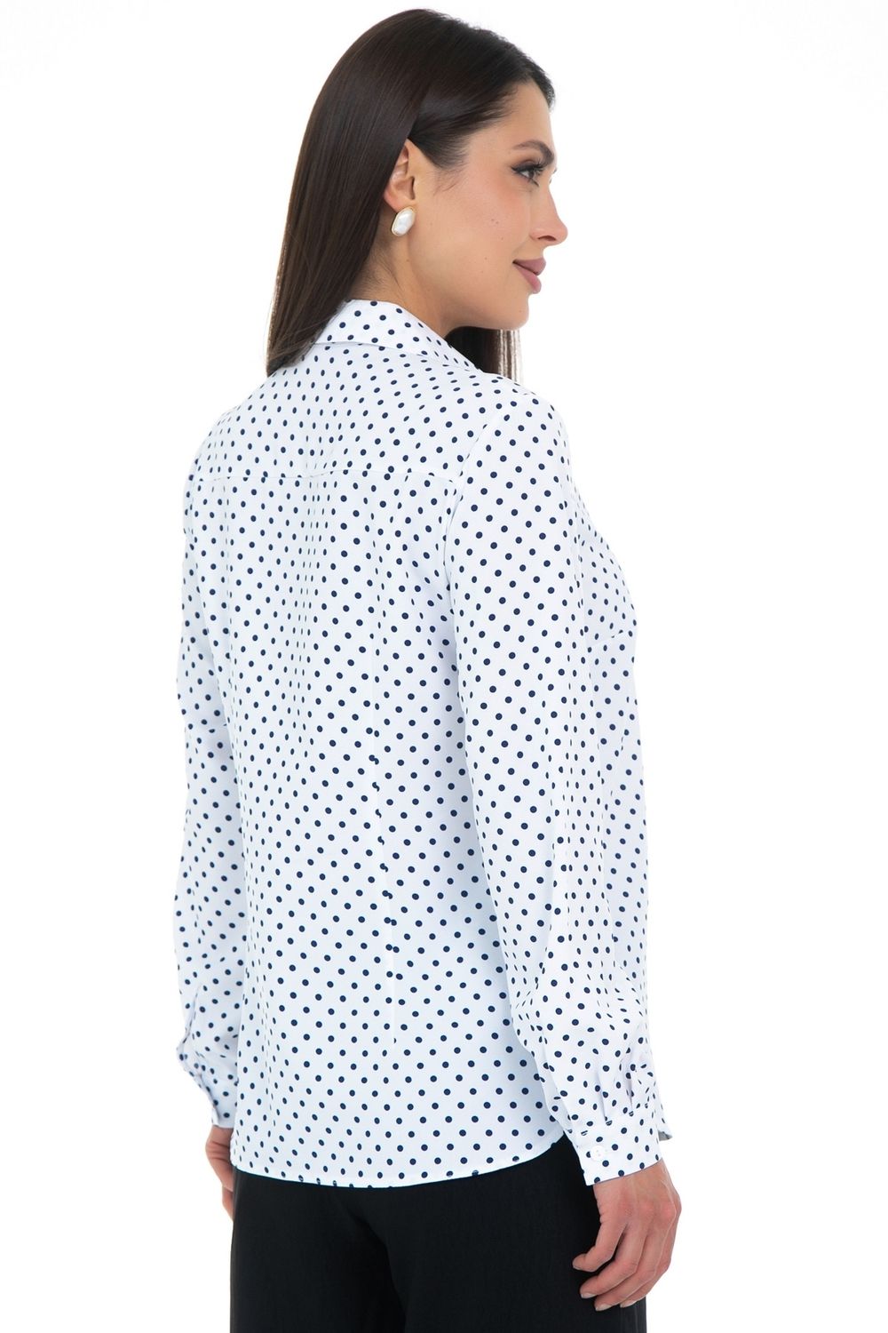 Рубашка Деловой стиль (горошек,вайт) Diolche