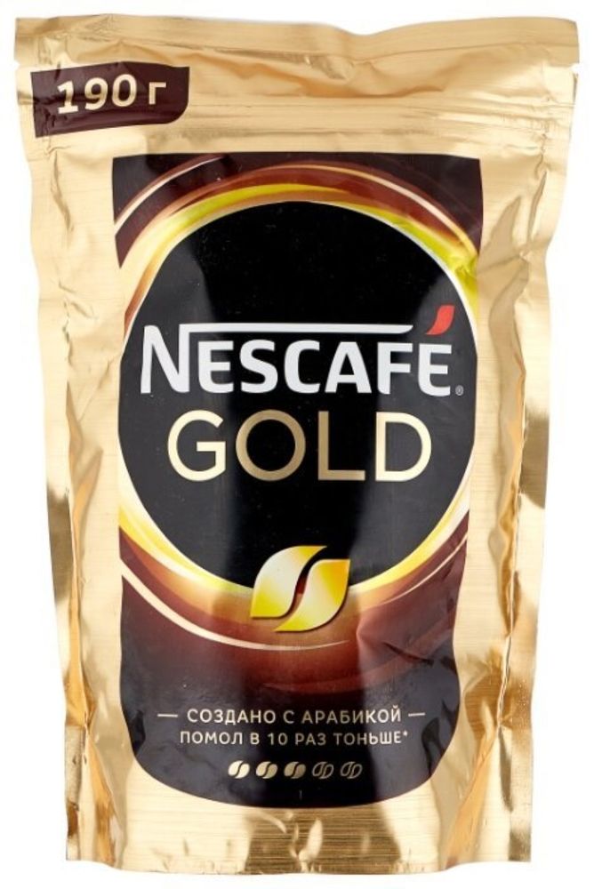 Кофе растворимый Nescafe Gold, пакет, 190 г