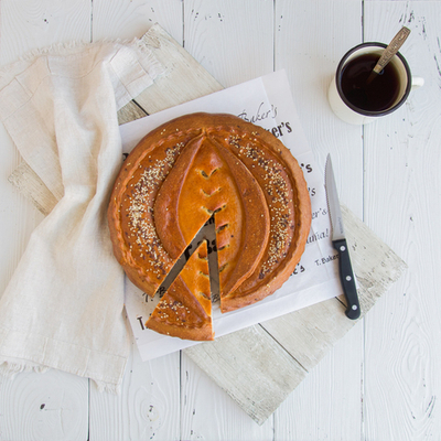 Пирог с мясом и грибами