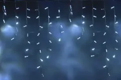 Светодиодная бахрома 144 холодных белых LED ламп, 3*0.9 м., 220В, мерцание, белый провод ПВХ, Teamprof (TPF-i3*0.9F-CW/W)