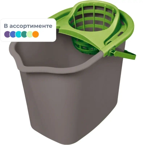 Ведро 10л YORK прямоугольное с отжимом, 24шт/кор