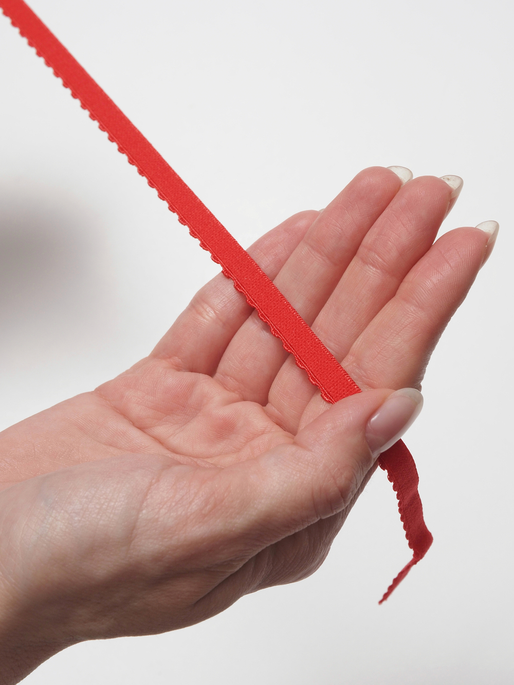 Бельевая резинка красная ажурная ширина 8 мм с учетом фестона