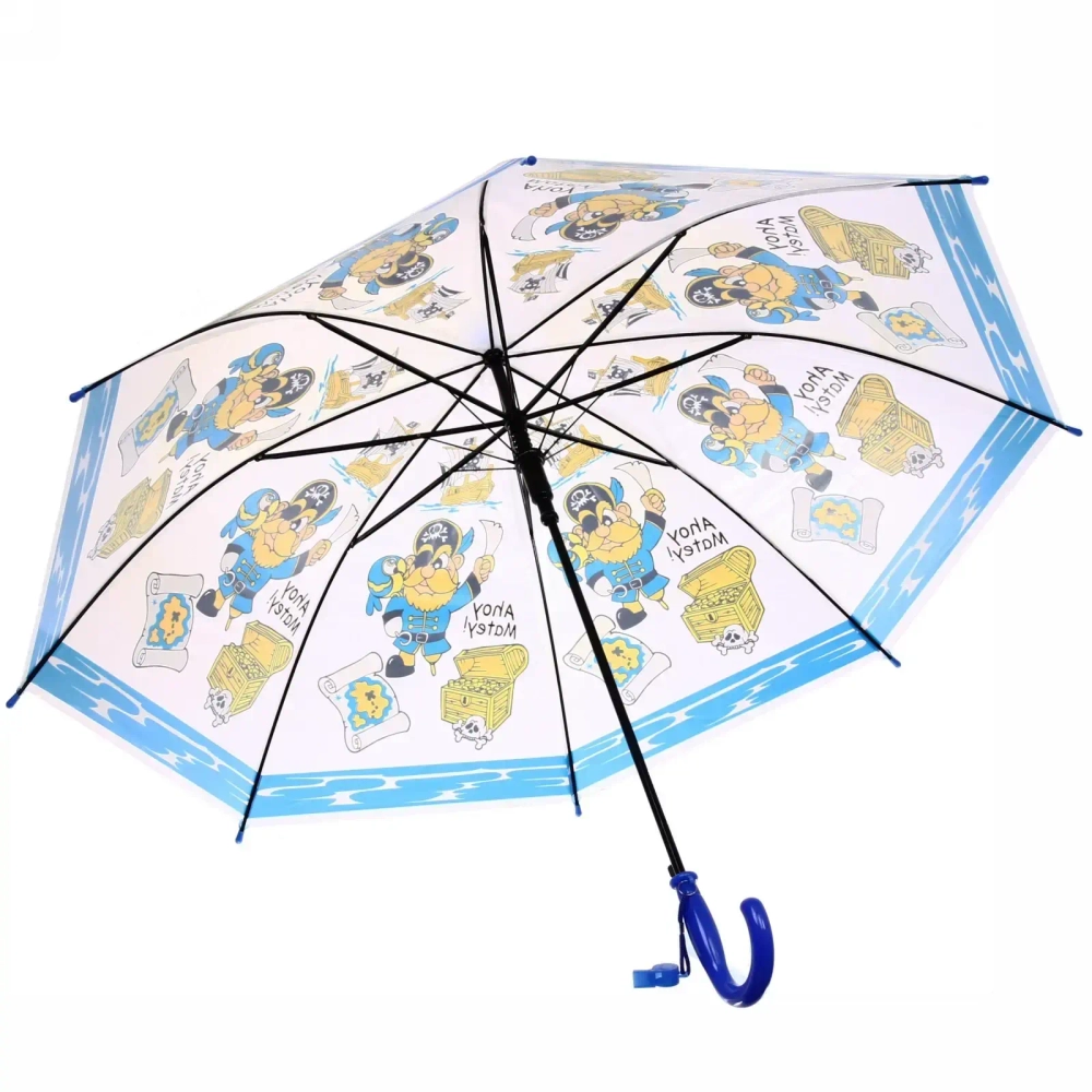 Зонт детский полуавтомат «Отважный Пират», 8 спиц, d-86, в сложе. виде 65см