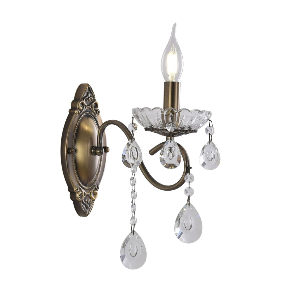 8346/1W CLASSI LN26 089 бронза/прозрачный, металл/хрусталь Бра E14 1*40W 220V LUINA