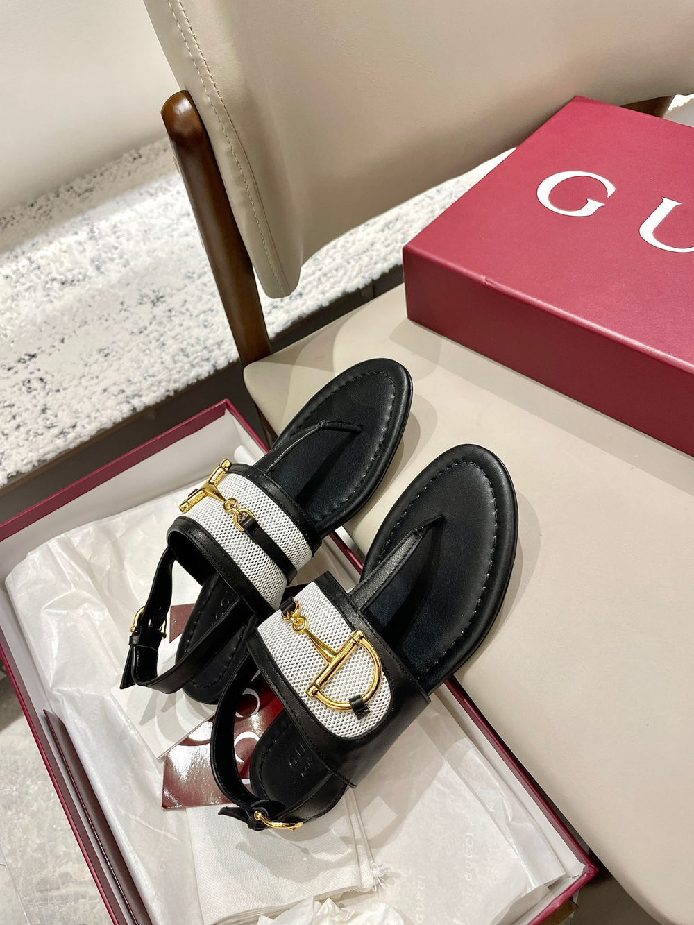 Gucci Horsebit Thong Sandal