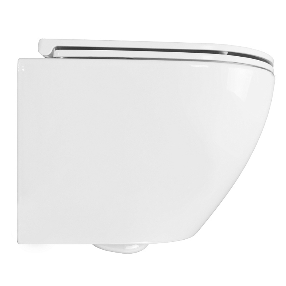 Унитаз подвесной PRO 370х490х360 безободковый, в комплекте с сидением микролифт (PRO-0001)