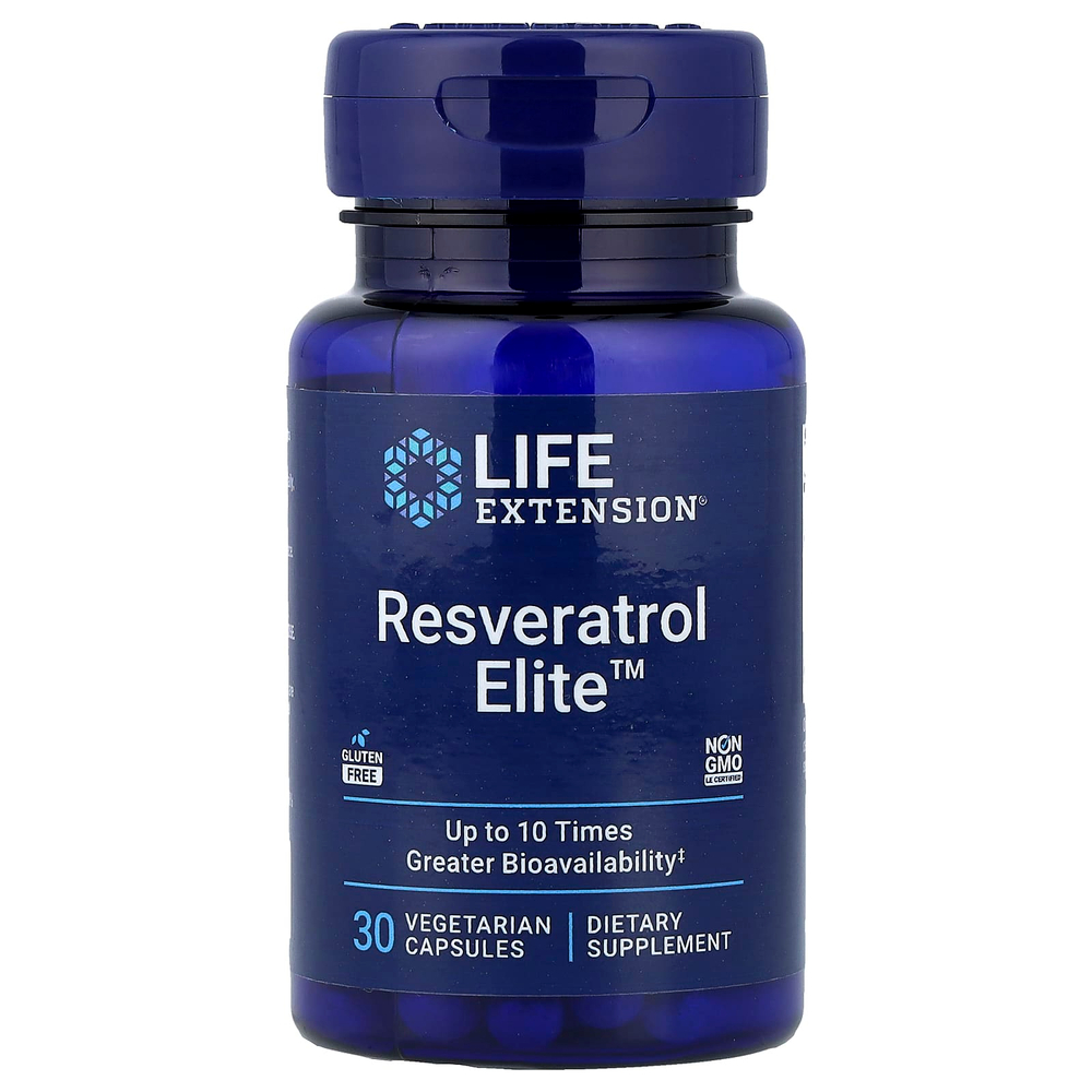 Life Extension, Resveratrol Elite™, 30 вегетарианских капсул