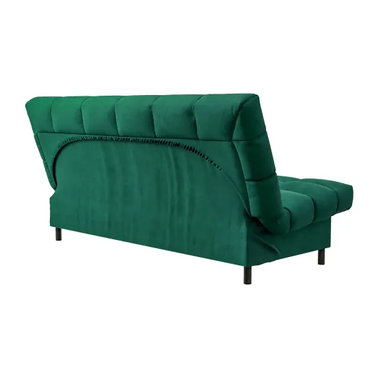 ЮТА Диван прямой зеленый, с черными ножками