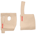 Ковры SHACMAN F3000 (экокожа, бежевый, бежевый кант, красная вышивка)