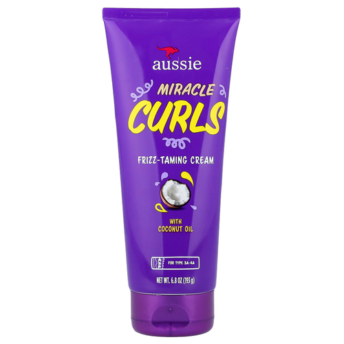Aussie, Miracle Curls, крем для укрощения пушения, с кокосовым маслом, 193 г (6,8 унции)