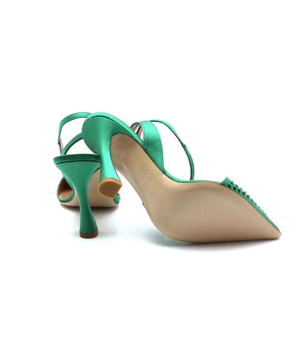 Кожаные туфли на шпильках basilico slingback Pinko - зеленый(1H2138 A074)