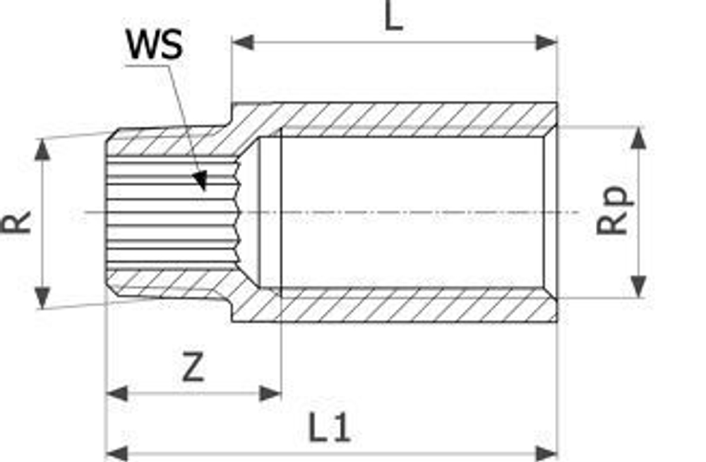 VIEGA Удлинитель бронза НР-ВР, модель 3525 1/2" x 1/2" x 150 440305