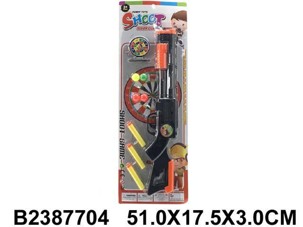 Пистолет с мягк.пулями, блистер 655-14